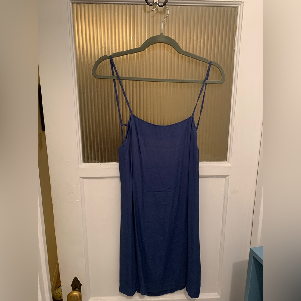 Blue reformation backless tank dress